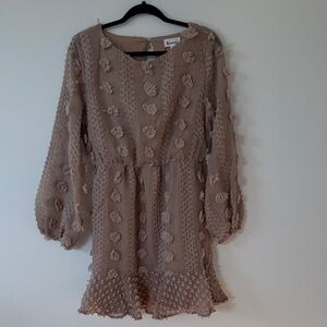 Elegant Beige Mini Dress